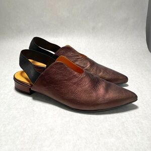BluBlonc Copper leather Sling back Mules UK 41 (US 9.5)